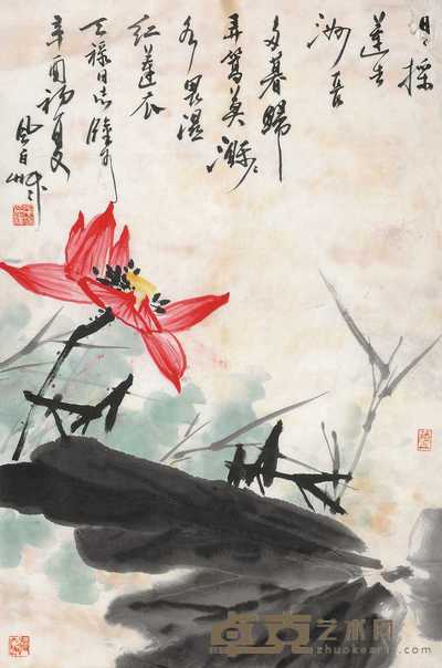 蒋风白 荷花 镜心 67.5×40.5cm